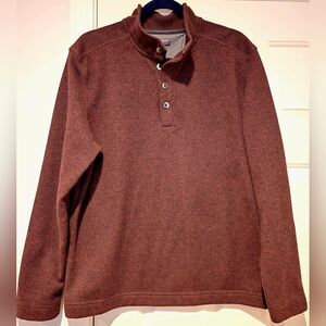 Men's Van Heusen Maroon Fleece Lined Sweater Size Large